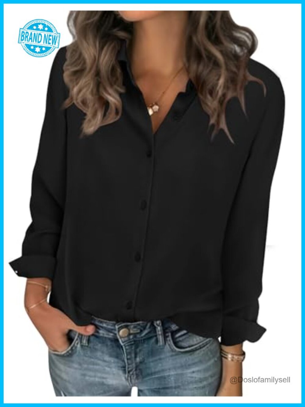 Women's Chiffon Long Sleeve Button Down Blouse Business Top